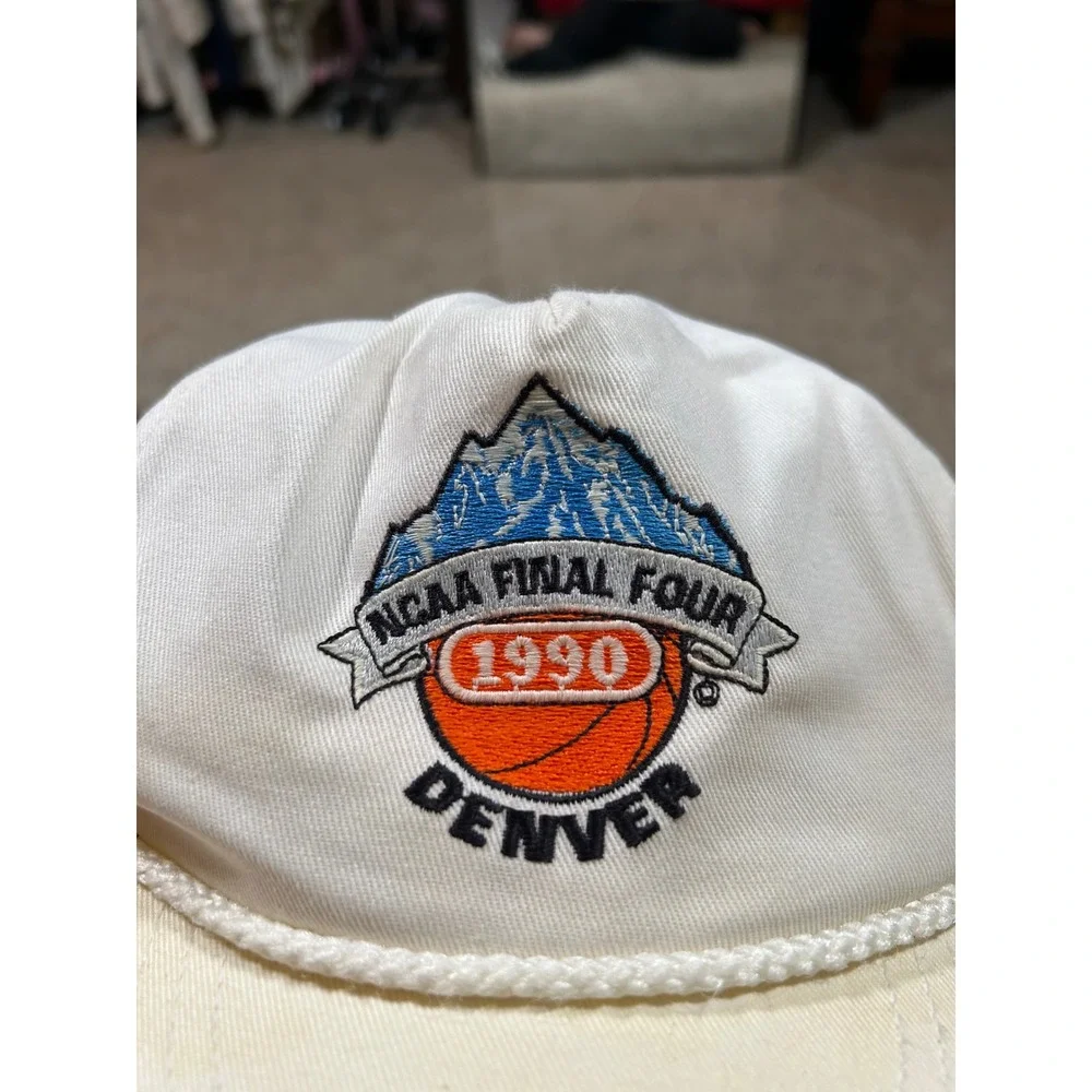Vintage 1990‎ NCAA Final Four Denver Snapback Hat White Adjustable Basketball